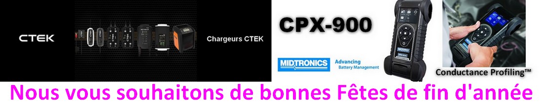 Vente en ligne des testeurs Midtronics des chargeurs Ctek et antivols XOTP